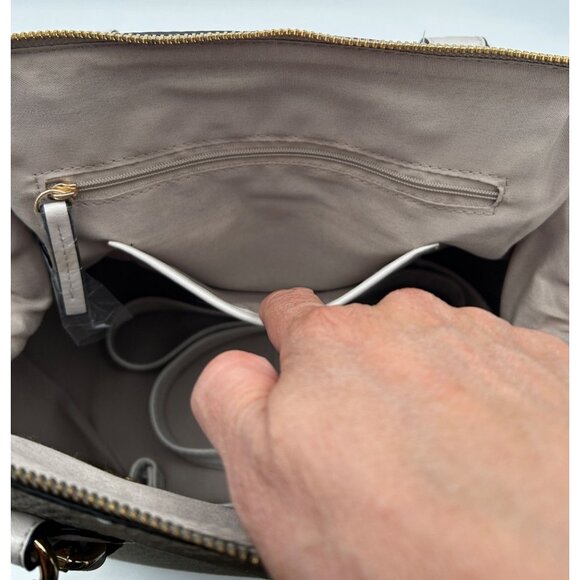 Aldo Satchel Bag Women’s Taupe Beige Faux Leather Croc Embossed NWOT Work Bag - Picture 9 of 11